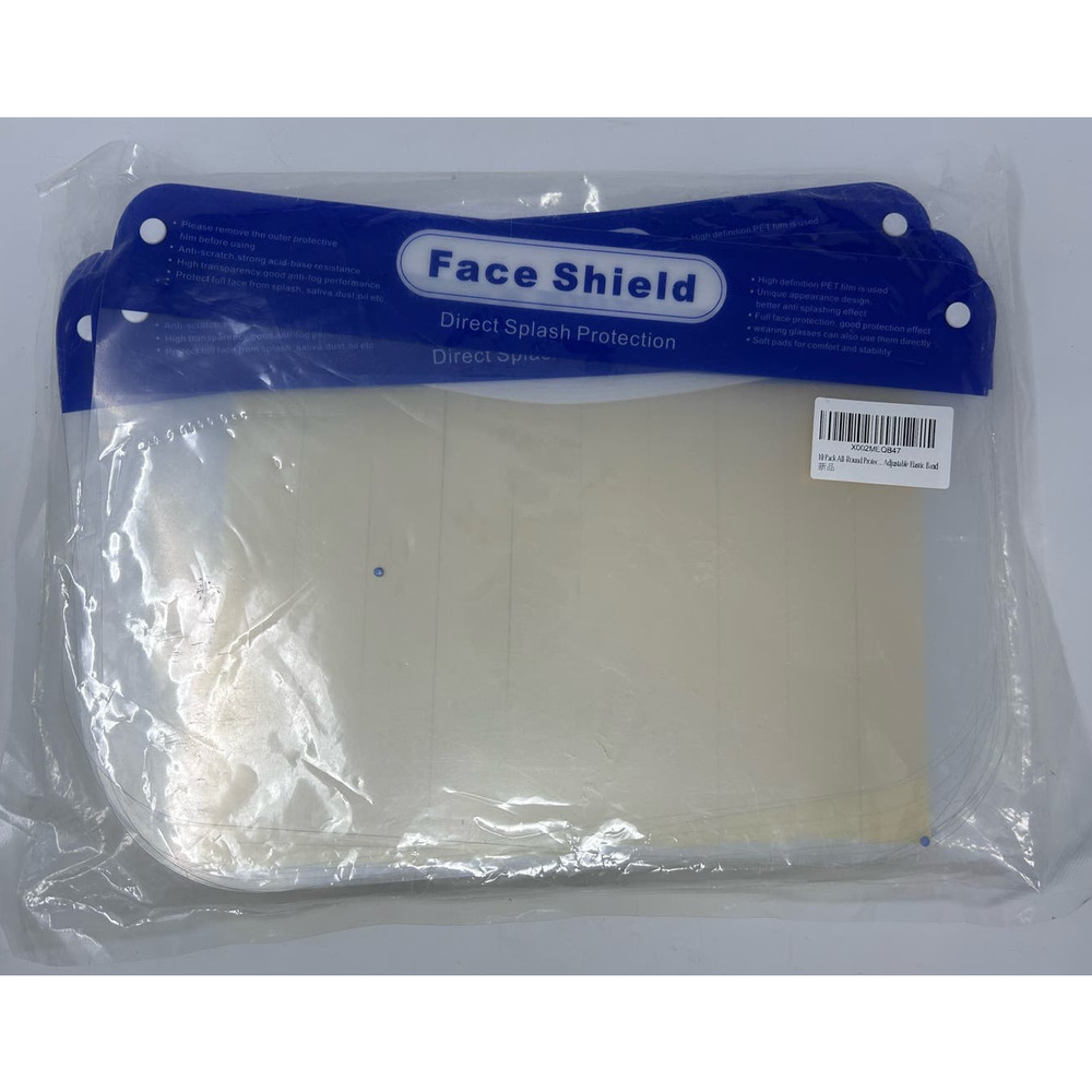 Face Shields Pack of 10 Direct Splash Protection New‎